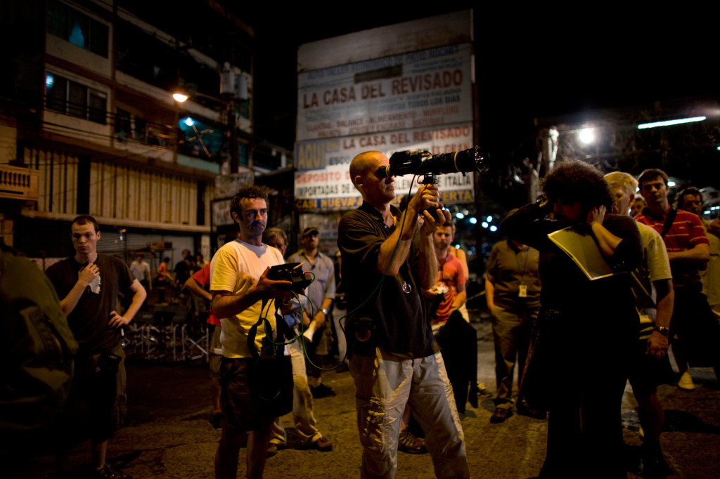 Production staff and crew on set